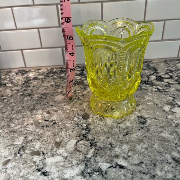 Moon and Star Vaseline Glass Compote! - Picture 7 of 9